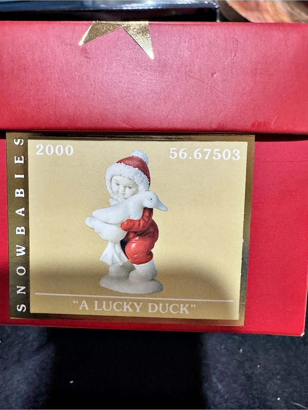 Department 56 A Lucky Duck Snowbabies Figurine Red & White